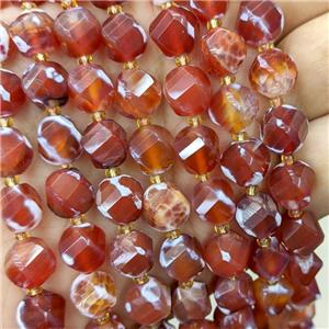 Red Fire Agate Twist Beads Dye, approx 9-10mm [GB23856]