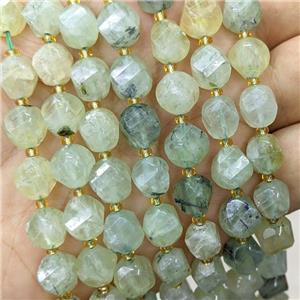 Natural Green Prehnite Twist Beads, approx 9-10mm [GB23862]