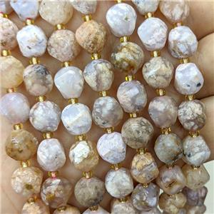 Natural Sakura Agate Twist Beads B-Grade, approx 9-10mm [GB23864]