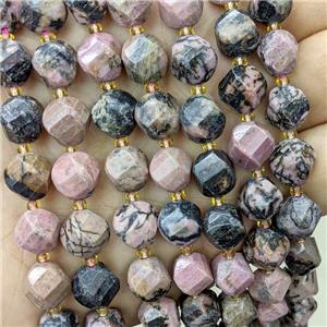 Natural Chinese Rhodonite Twist Beads Pink, approx 9-10mm [GB23884]