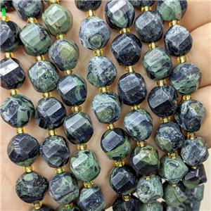 Natural Green Kambaba Jasper Twist Beads, approx 9-10mm [GB23885]