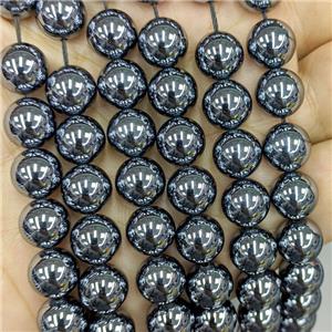 Natural Terahertz Stone Beads Smooth Round, approx 2mm [GB23893-2MM]