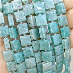 Natural Green Amazonite Square Beads, approx 10mm [GB23901]