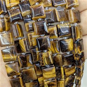 Natural Tiger Eye Stone Square Beads, approx 10mm [GB23911]