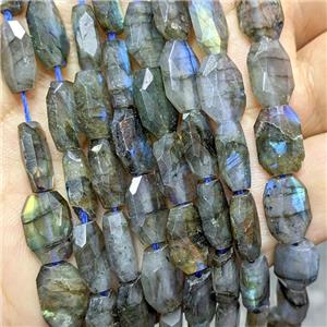 Natural Labradorite Beads Faceted Rectangle, approx 9-13mm [GB23914]
