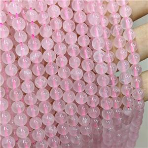 Natural Malagasy Rose Quartz Beads Pink Smooth Round, approx 8mm [GB23932-8MM]