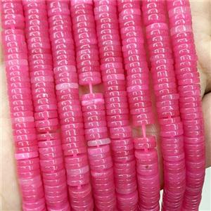 Pink Jade Heishi Beads Dye, approx 1x6mm [GB23942]