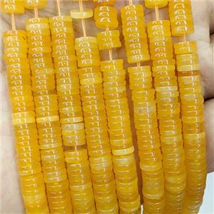 Yellow Jade Heishi Beads Dye, approx 1x6mm [GB23951]