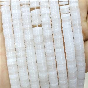 White Jade Heishi Space Beads Dye, approx 1x6mm [GB23952]