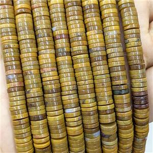 Natural Yellow Ocean Agate Heishi Spacer Beads, approx 1x6mm [GB23957]