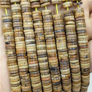 Natural Picture Jasper Heishi Beads, approx 1x6mm [GB23959]