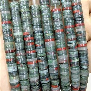 Natural African Bloodstone Heishi Beads, approx 1x6mm [GB23965]