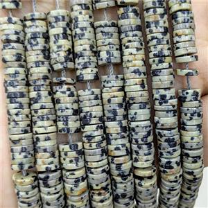 Natural Black Dalmation Jasper Heishi Beads, approx 1x6mm [GB23977]