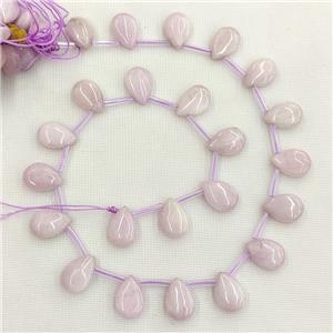 Natural Kunzite Teardrop Beads Smooth Topdrilled, approx 10-14mm [GB23980]