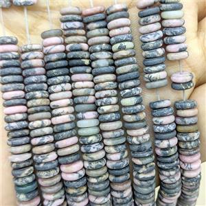 Chinese Rhodonite Heishi Beads Matte, approx 6mm [GB24011]