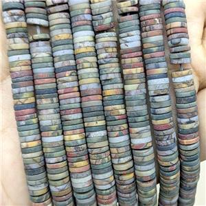 Picasso Jasper Heishi Beads Matte Multicolor, approx 6mm [GB24018]
