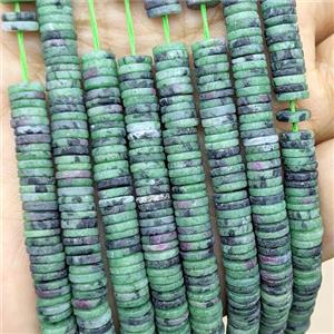 Green Zoisite Heishi Beads Matte, approx 6mm [GB24024]