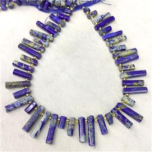 Natural Blue Lapis Lazuli Stick Beads Topdrilled, approx 7-30mm [GB24037]