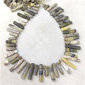 Natural Bumblebee Jasper Stick Beads Topdrilled C-Grade, approx 7-30mm [GB24041]