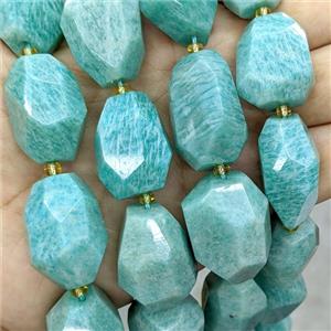 Natural Green Amazonite Nugget Beads Freeform, approx 15-28mm, 13pcs per st [GB24051]