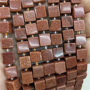 Golden Sandstone Cube Beads, approx 8mm [GB24083]