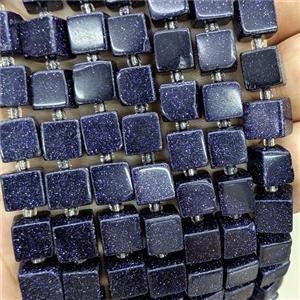Blue Sandstone Cube Beads, approx 8mm [GB24084]