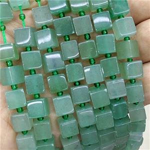 Natural Green Aventurine Cube Beads, approx 8mm [GB24094]
