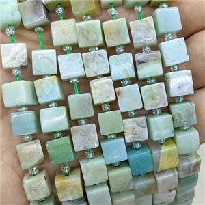 Natural Chinese Amazonite Cube Beads, approx 8mm [GB24095]