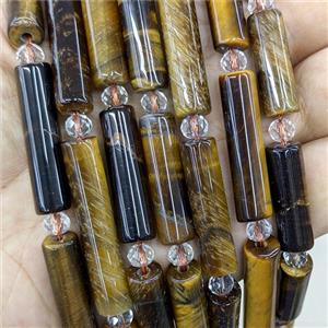 Natural Tiger Eye Stone Tube Beads, approx 8-30mm [GB24099]
