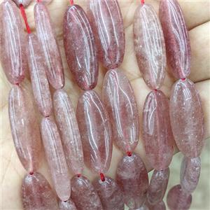 Natural Pink Strawberry Quartz Oval Beads, approx 12-30mm, 13pcs per st [GB24104]