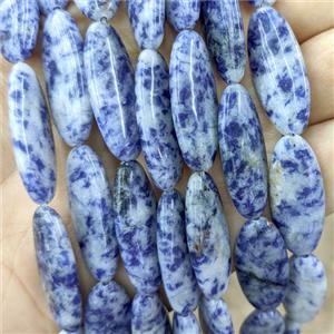 Natural Blue Dalmatian Jasper Oval Beads, approx 12-30mm, 13pcs per st [GB24109]