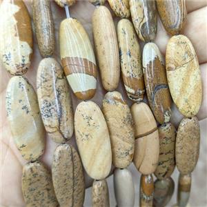 Natural Picture Jasper Oval Beads, approx 12-30mm, 13pcs per st [GB24110]