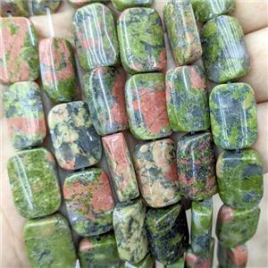 Natural Unakite Rectangle Beads Green, approx 13-18mm [GB24113]