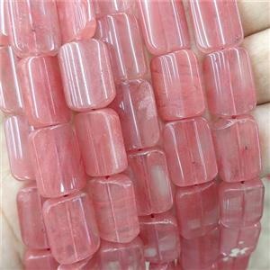 Pink Synthetic Quartz Rectangle Beads, approx 13-18mm [GB24120]