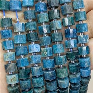 Natural Blue Apatite Beads Tube Faceted, approx 8mm [GB24131]