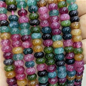 Jade Beads Multicolor Dye Smooth Rondelle, approx 8mm [GB24134]