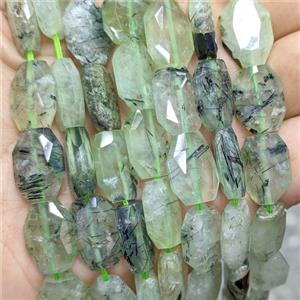 Natural Green Prehnite Beads Faceted Rectangle, approx 12-16mm [GB24135]