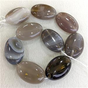 Natural Gray Agate Oval Beads, approx 30-45mm [GB24166]