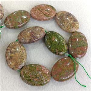 Natural Unakite Oval Beads, approx 30-45mm [GB24167]