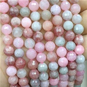 Jade Beads Dye faceted Round Pink, approx 8mm [GB24185]