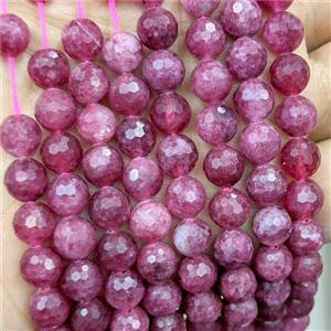 Red Jade Beads Dye faceted Round, approx 8mm [GB24192]