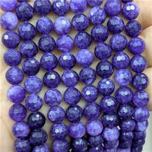 DeepPurple Jade Beads Dye faceted Round, approx 8mm [GB24202]