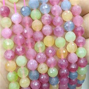Jade Beads Dye faceted Round Mix Color, approx 8mm [GB24214]