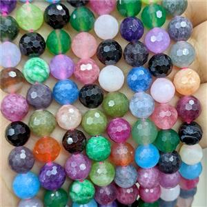 Jade Beads Dye faceted Round Mix Color, approx 8mm [GB24216]