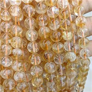 Naural Yellow Citrine Beads Smooth Round A-Grade, approx 9.5mm [GB24273-9MM]