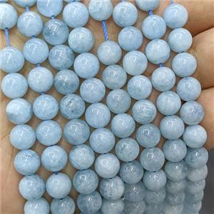 Natural Blue Aquamarine Beads Smooth Round, approx 8mm [GB24283]