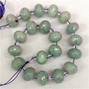 Natural Green Amazonite Beads Faceted Rondelle, approx 13-18mm [GB24292]