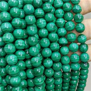 Natural Green Malachite Beads Smooth Round, approx 8mm [GB24308]