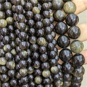 Natural Golden Obsidian Beads Smooth Round, approx 14mm [GB24314-14MM]