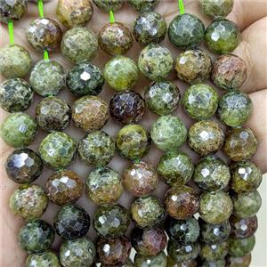 Natural Green Garnet Beads Faceted Round, approx 9mm [GB24337]